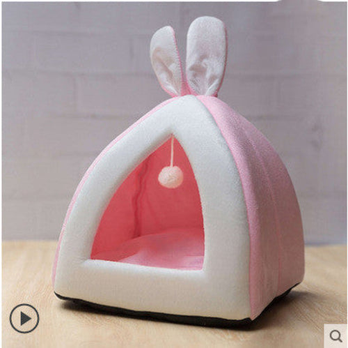 Hideout Cat Cave Bed With Toy