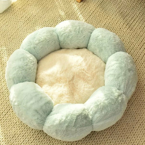 Plush Velvet Flower Nest - Cat Bed