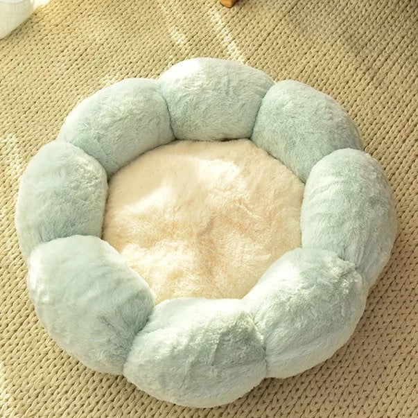 Plush Velvet Flower Nest - Cat Bed