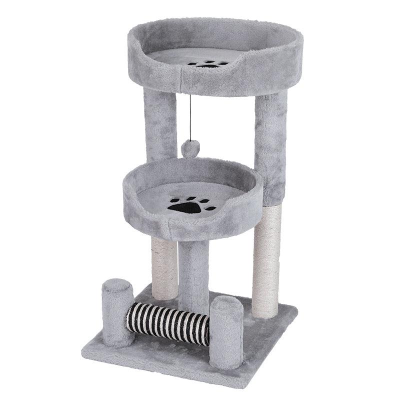 Gray Cat Climbing Tree With Sisal Grinding Claw Toy