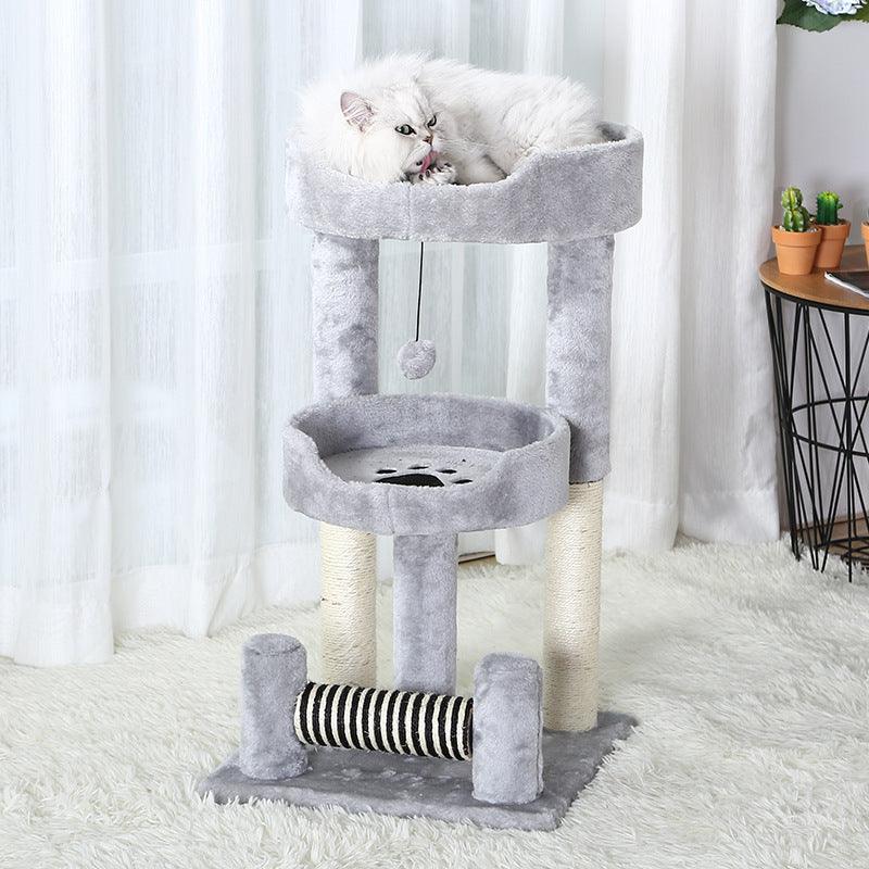 Gray Cat Climbing Tree With Sisal Grinding Claw Toy