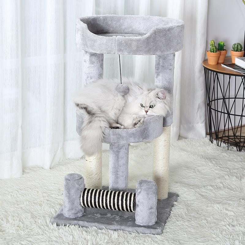 Gray Cat Climbing Tree With Sisal Grinding Claw Toy