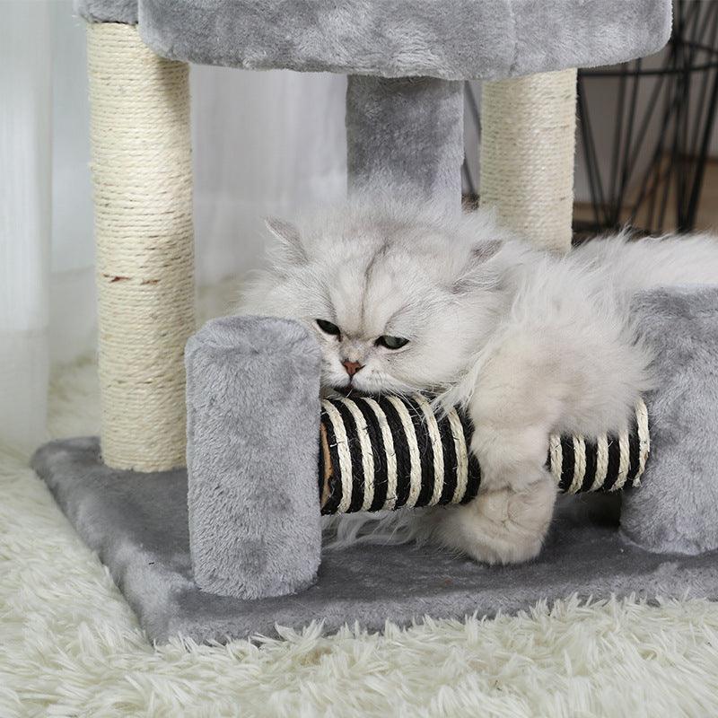 Gray Cat Climbing Tree With Sisal Grinding Claw Toy