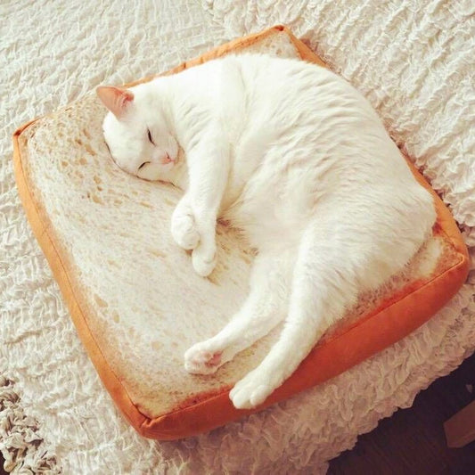 Plush Toast Cat Bed